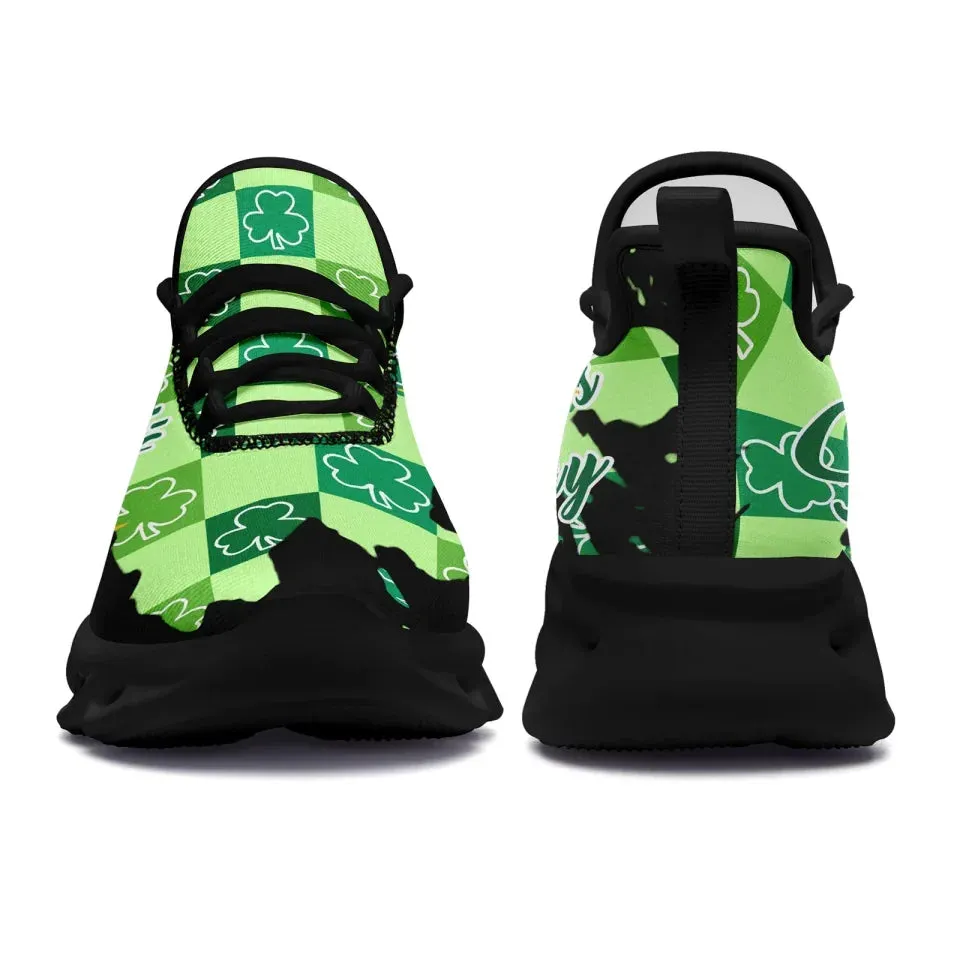 Personalized Irish Spirit Sneakers, Custom Unique Green and White Holiday Shoes, Breathable Unsiex Shoes