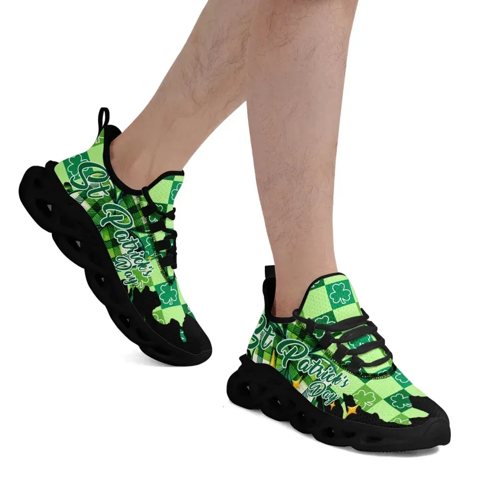 Personalized Irish Spirit Sneakers, Custom Unique Green and White Holiday Shoes, Breathable Unsiex Shoes