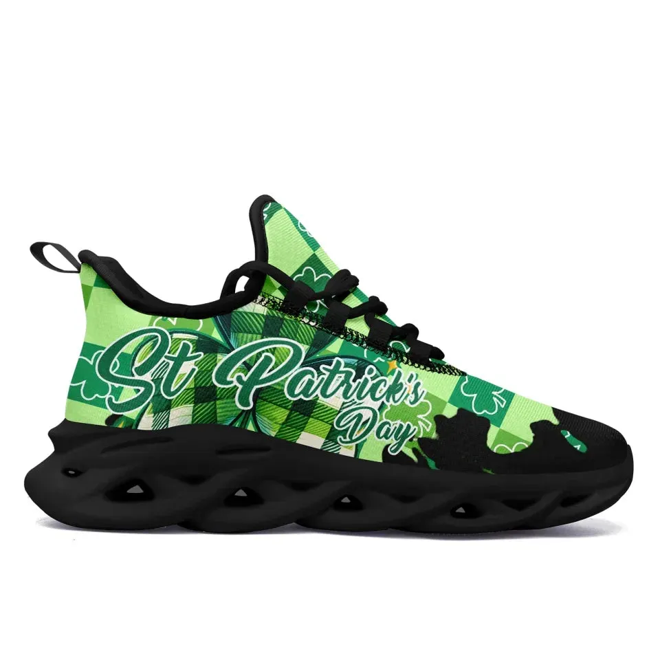 Personalized Irish Spirit Sneakers, Custom Unique Green and White Holiday Shoes, Breathable Unsiex Shoes