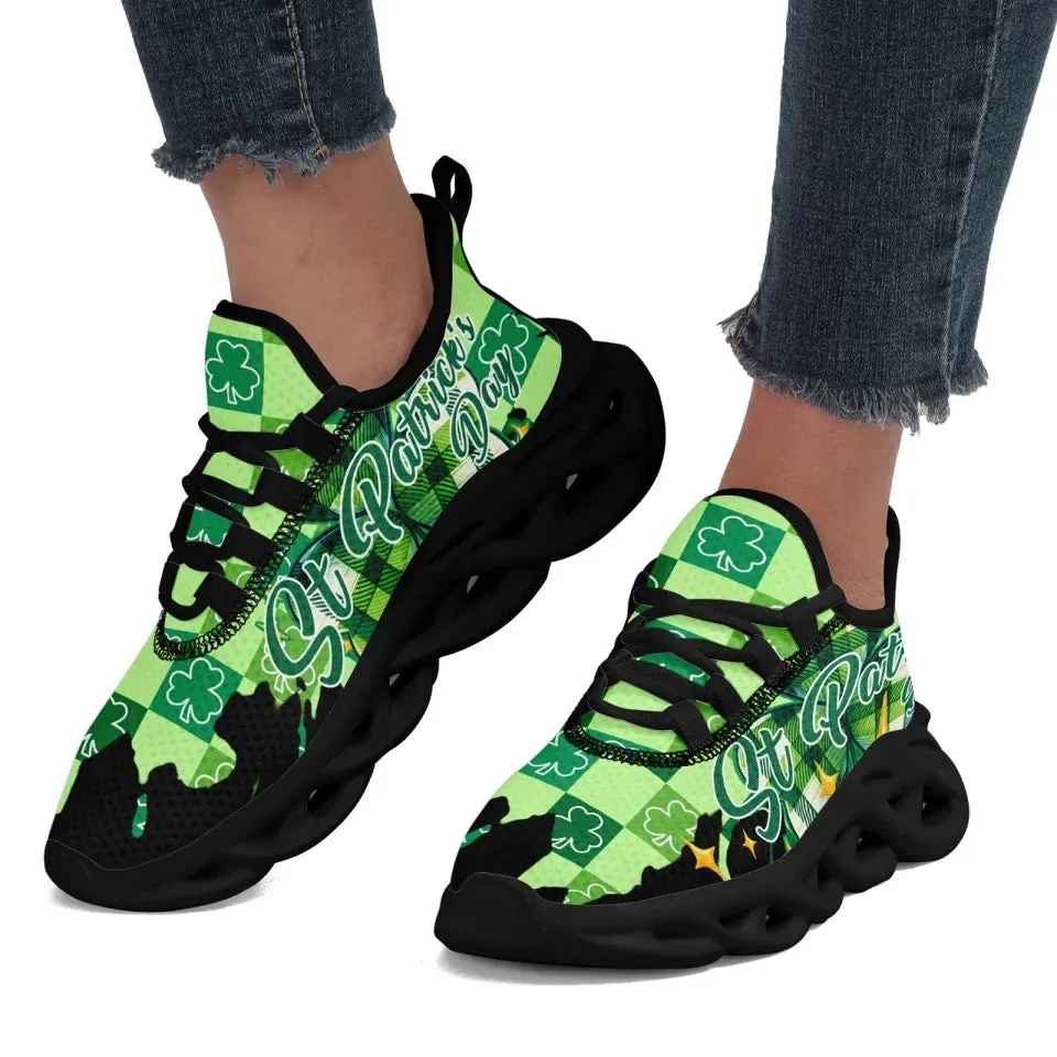 Personalized Irish Spirit Sneakers, Custom Unique Green and White Holiday Shoes, Breathable Unsiex Shoes