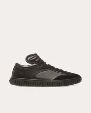Player Leather & Suede Black Low Top Sneakers