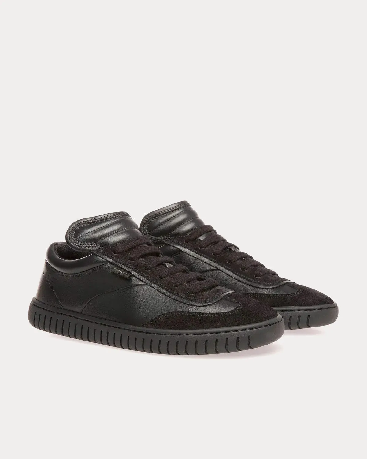 Player Leather & Suede Black Low Top Sneakers