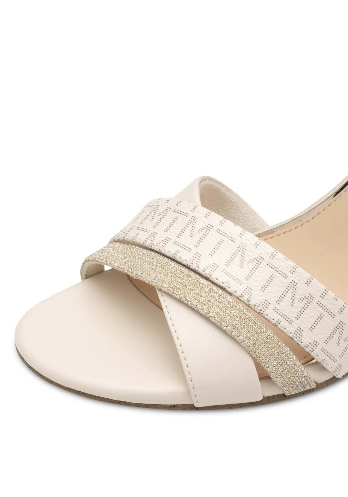 Print Glam Heel Sandal - Cream Comb