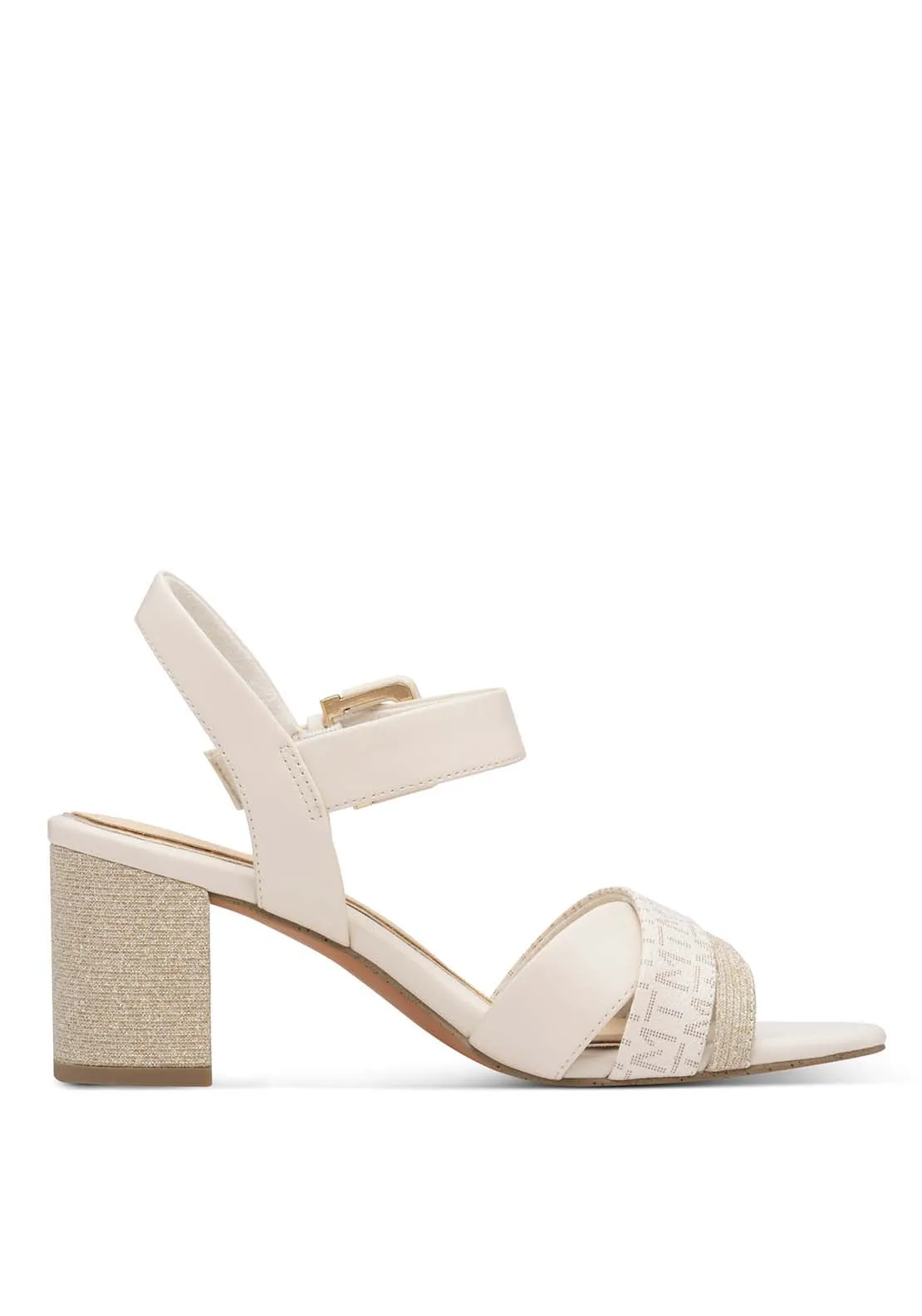 Print Glam Heel Sandal - Cream Comb