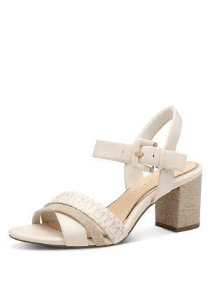 Print Glam Heel Sandal - Cream Comb