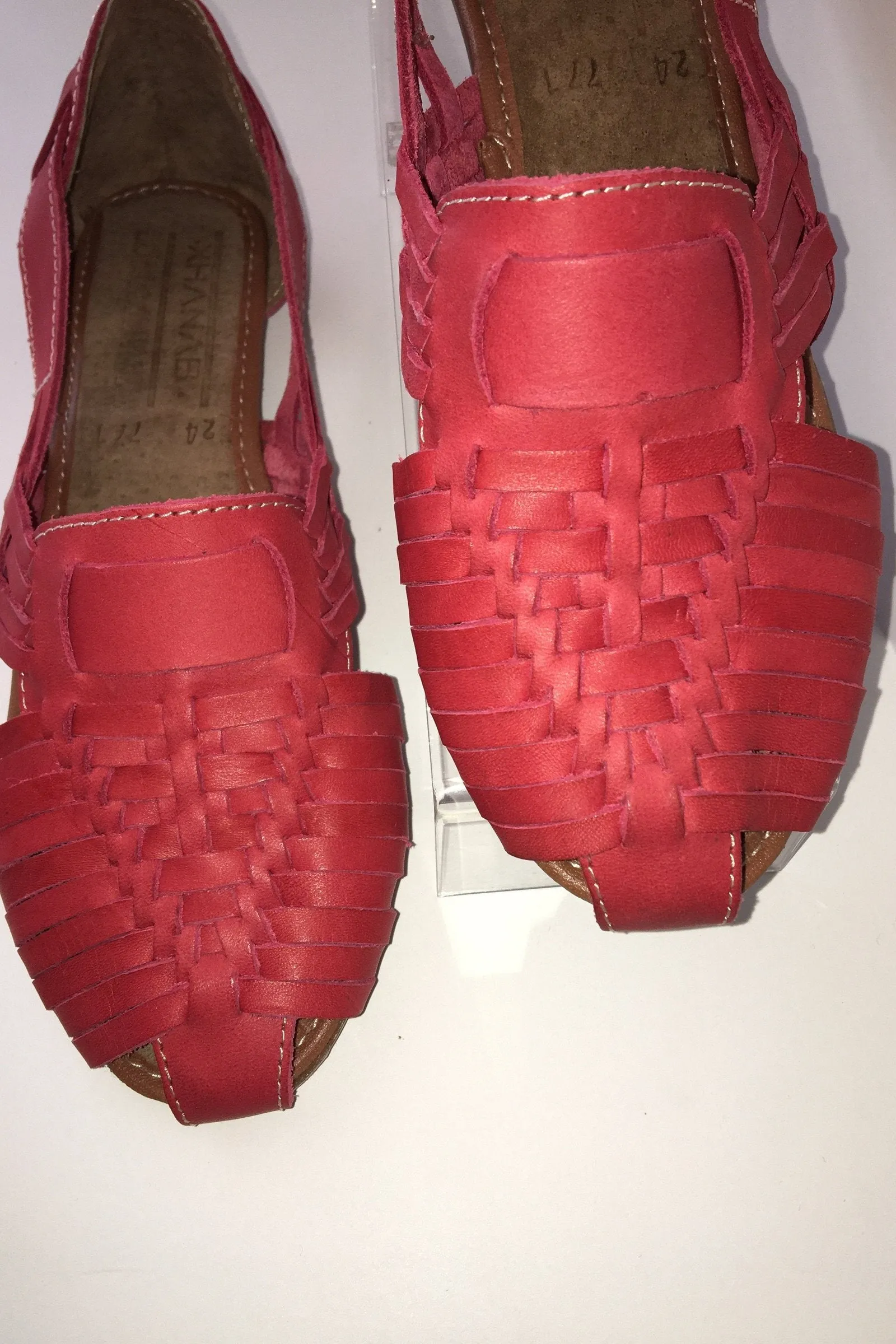 Red Leather Sandals