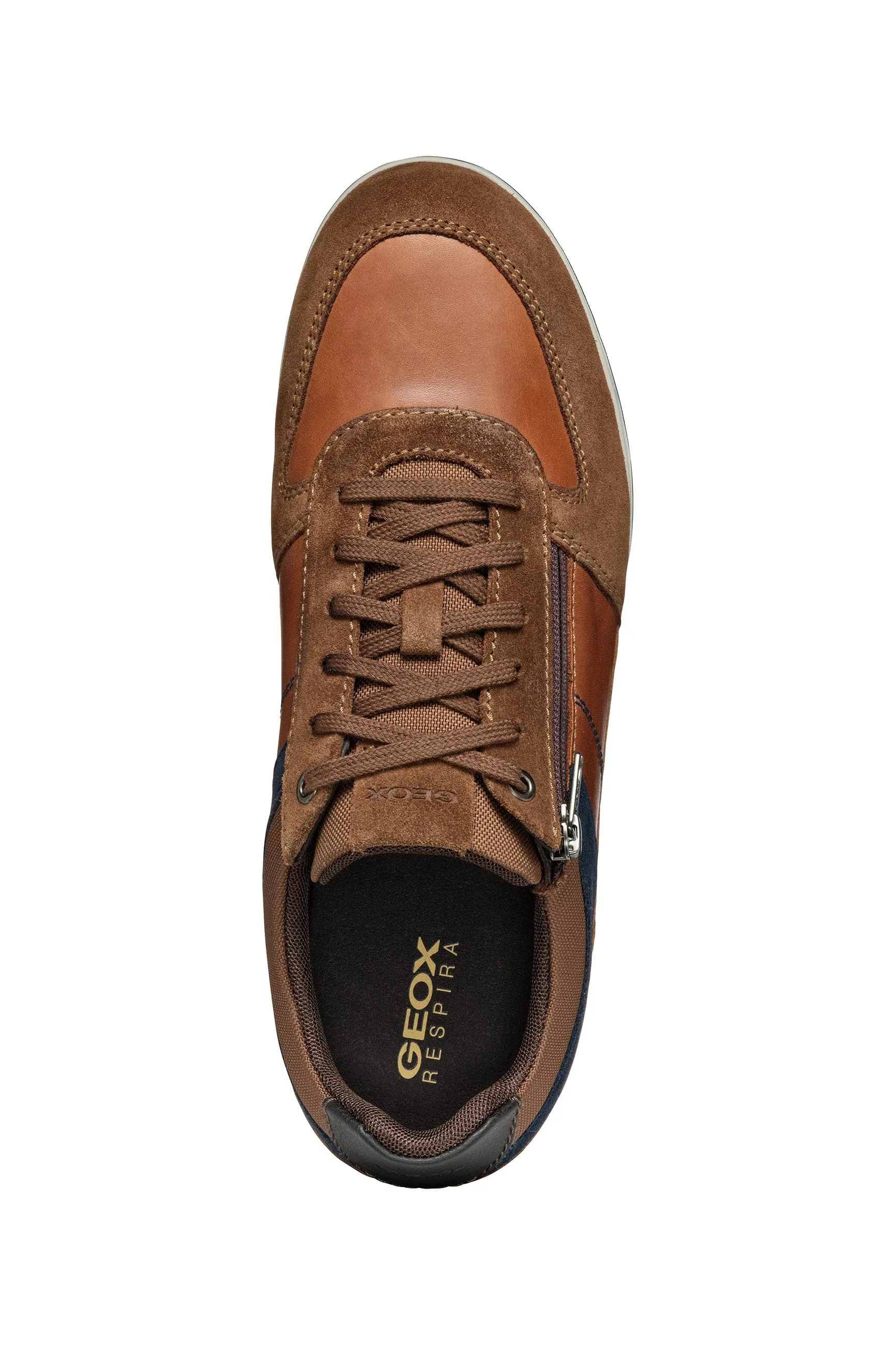 Renan B Suede and Waxed Leather Trainers - Browncotto/Navy