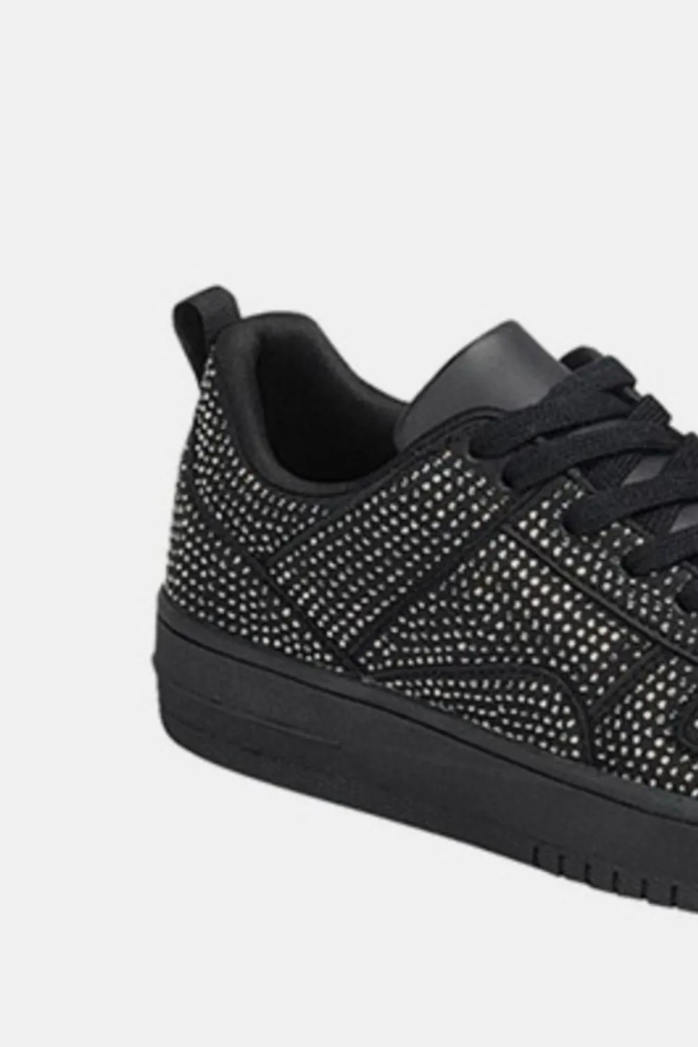 Rhinestone Platform Flat Sneakers