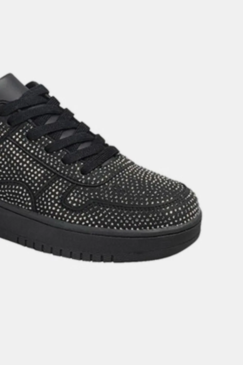 Rhinestone Platform Flat Sneakers