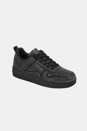 Rhinestone Platform Flat Sneakers