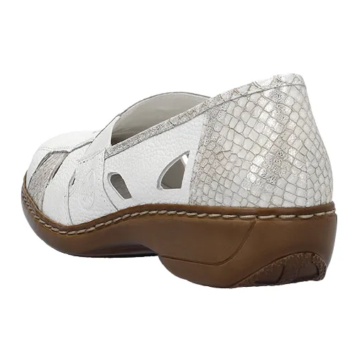 Rieker Ladies Walking Shoes - 41385-80 - Off white