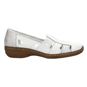 Rieker Ladies Walking Shoes - 41385-80 - Off white