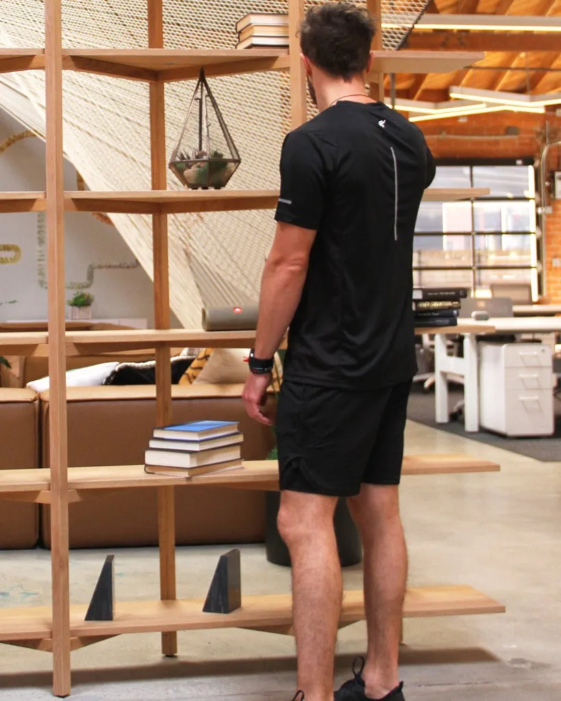 Robert Short Sleeve Shirt With Reflective Logo - Black