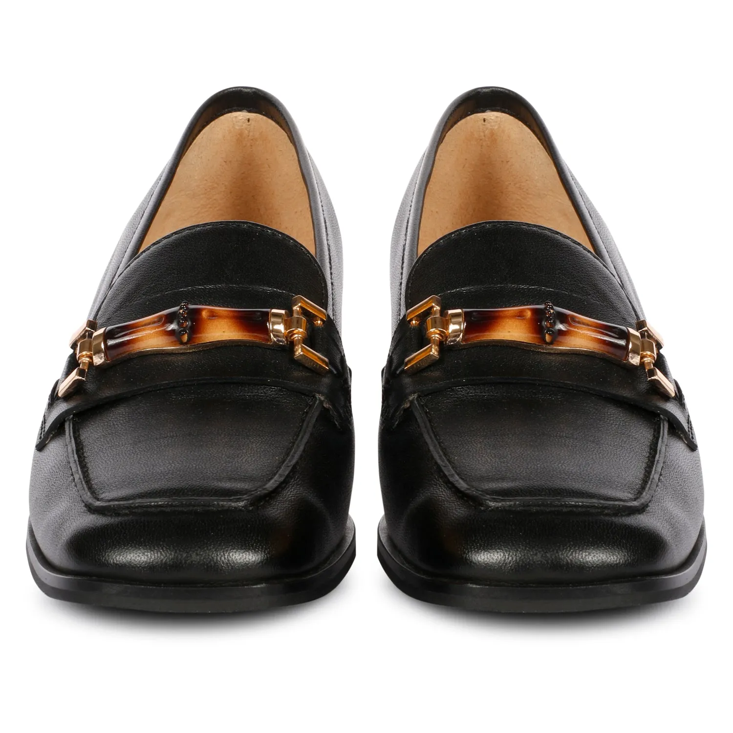 SAINT  JENAH LEATHER BLACK HANDCRAFTED SHOES