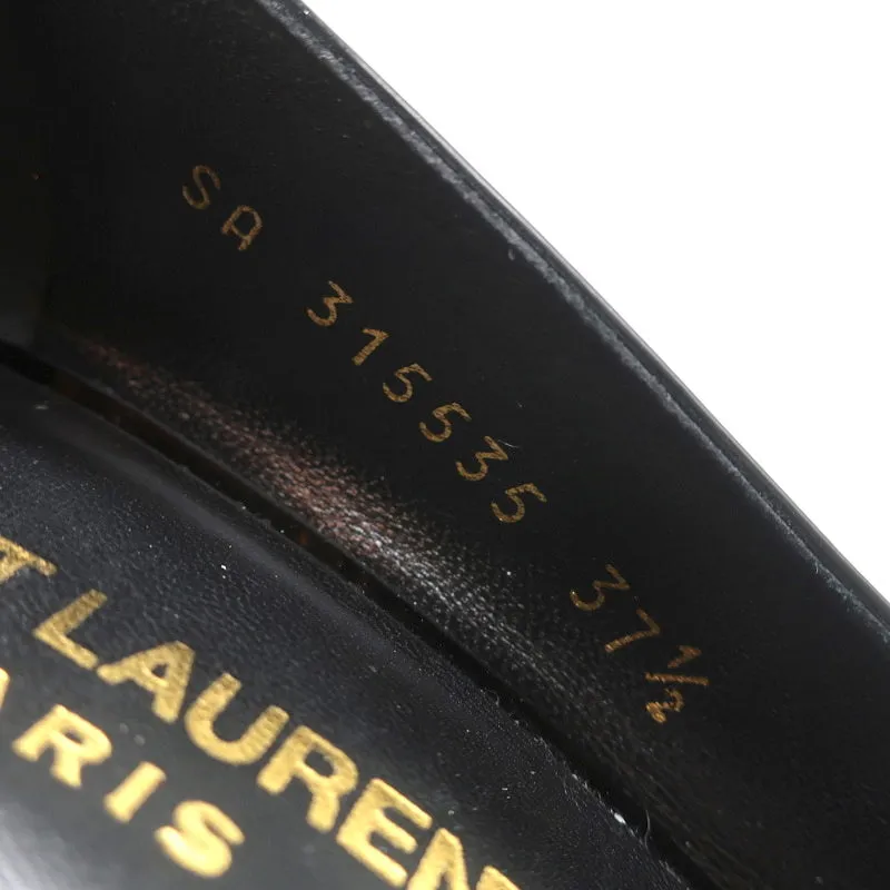 Saint Laurent Paris 80 Pumps Black Patent Leather Size 37.5 Pointed Toe Heels