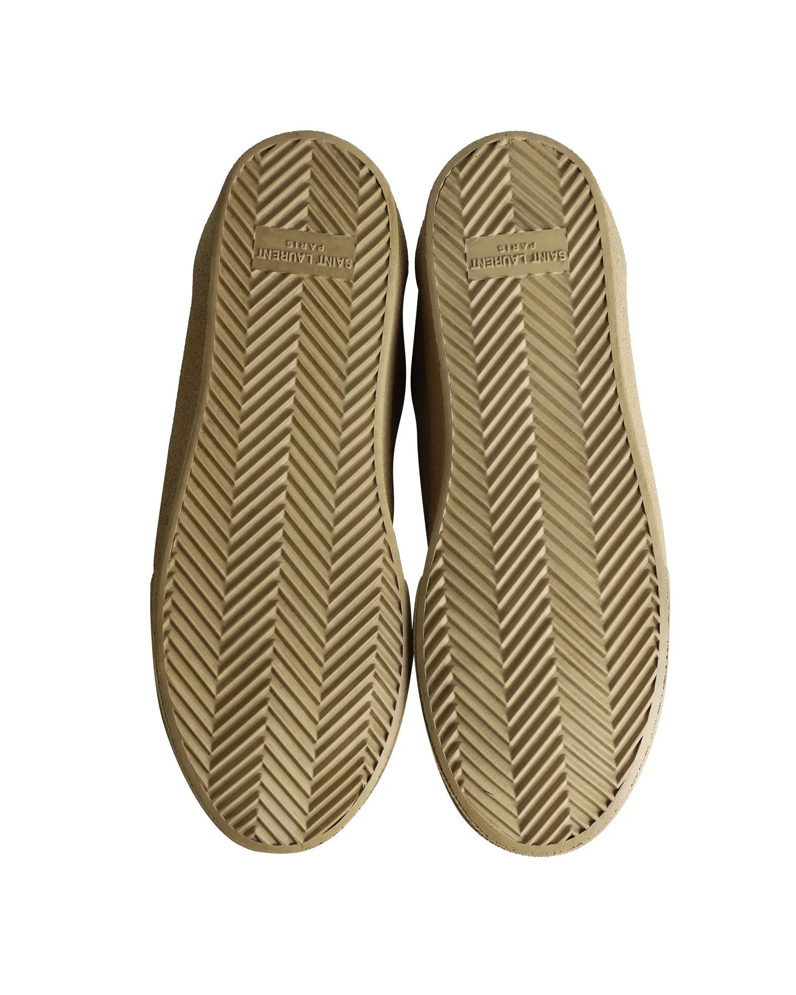 Saint Laurent SL/06 Court Classic Low-Top Sneakers in Beige Calfskin Leather