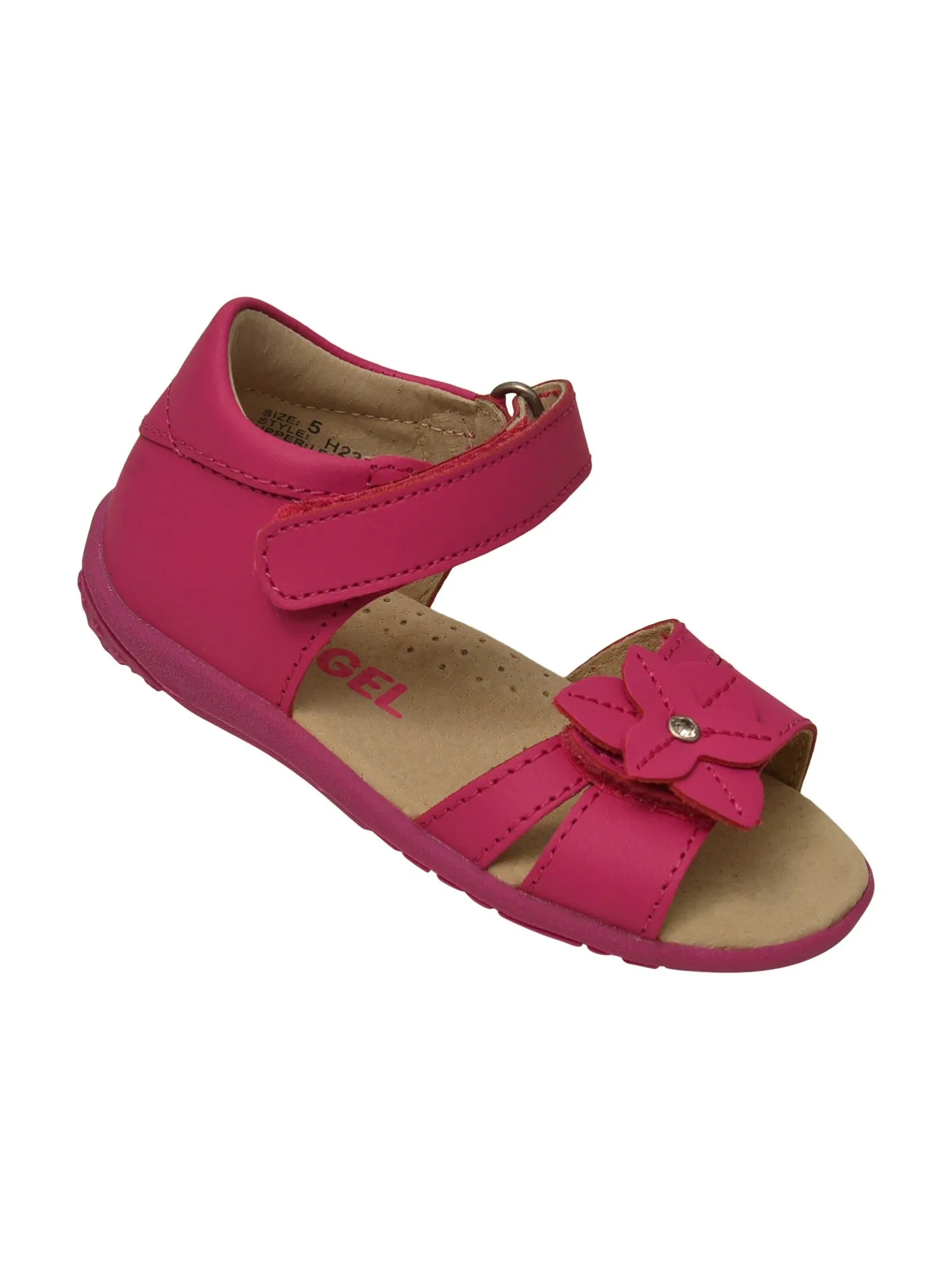Toddler Girls Fuchsia Flower Hook And Loop Sporty Sandals 5-7 Toddler