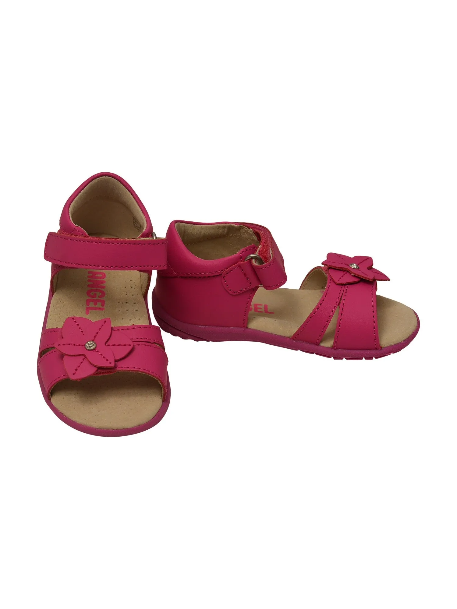 Toddler Girls Fuchsia Flower Hook And Loop Sporty Sandals 5-7 Toddler