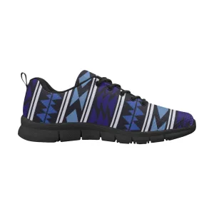 Uniquely You Womens Sneakers, Blue and Black Aztec Print Running Shoes by inQue.Style