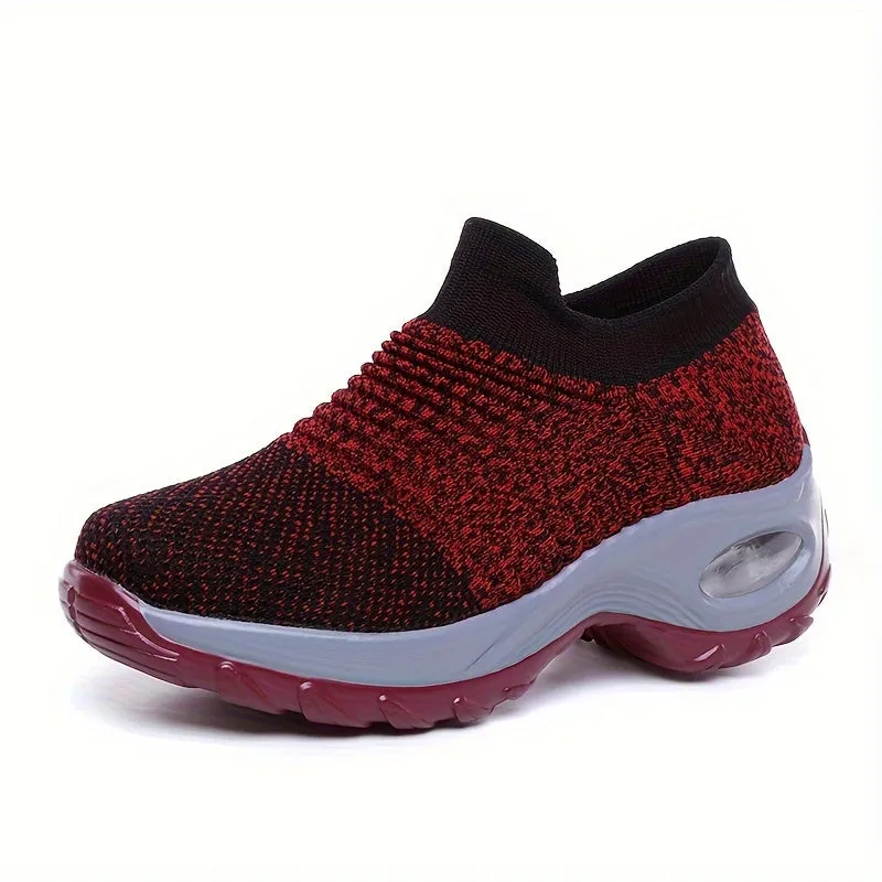 Women's Purple Low Top Sock Sneakers Shoes For Walking