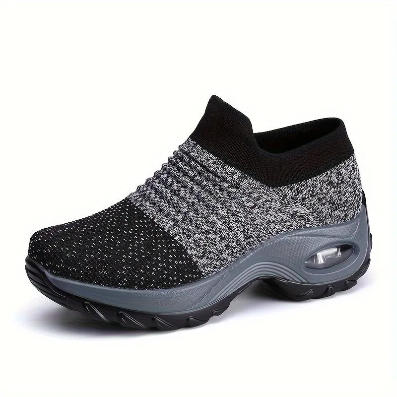 Women's Purple Low Top Sock Sneakers Shoes For Walking