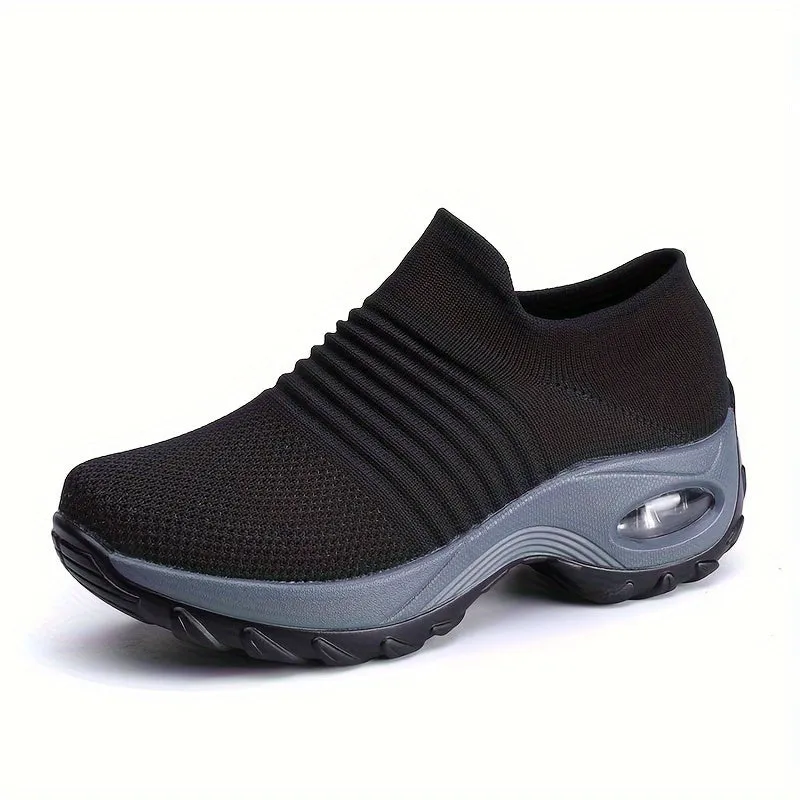 Women's Purple Low Top Sock Sneakers Shoes For Walking