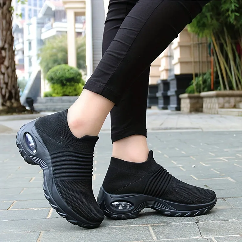 Women's Purple Low Top Sock Sneakers Shoes For Walking