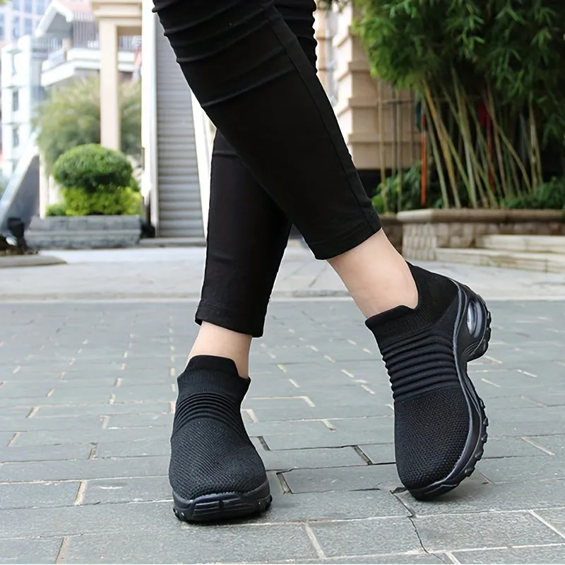 Women's Purple Low Top Sock Sneakers Shoes For Walking