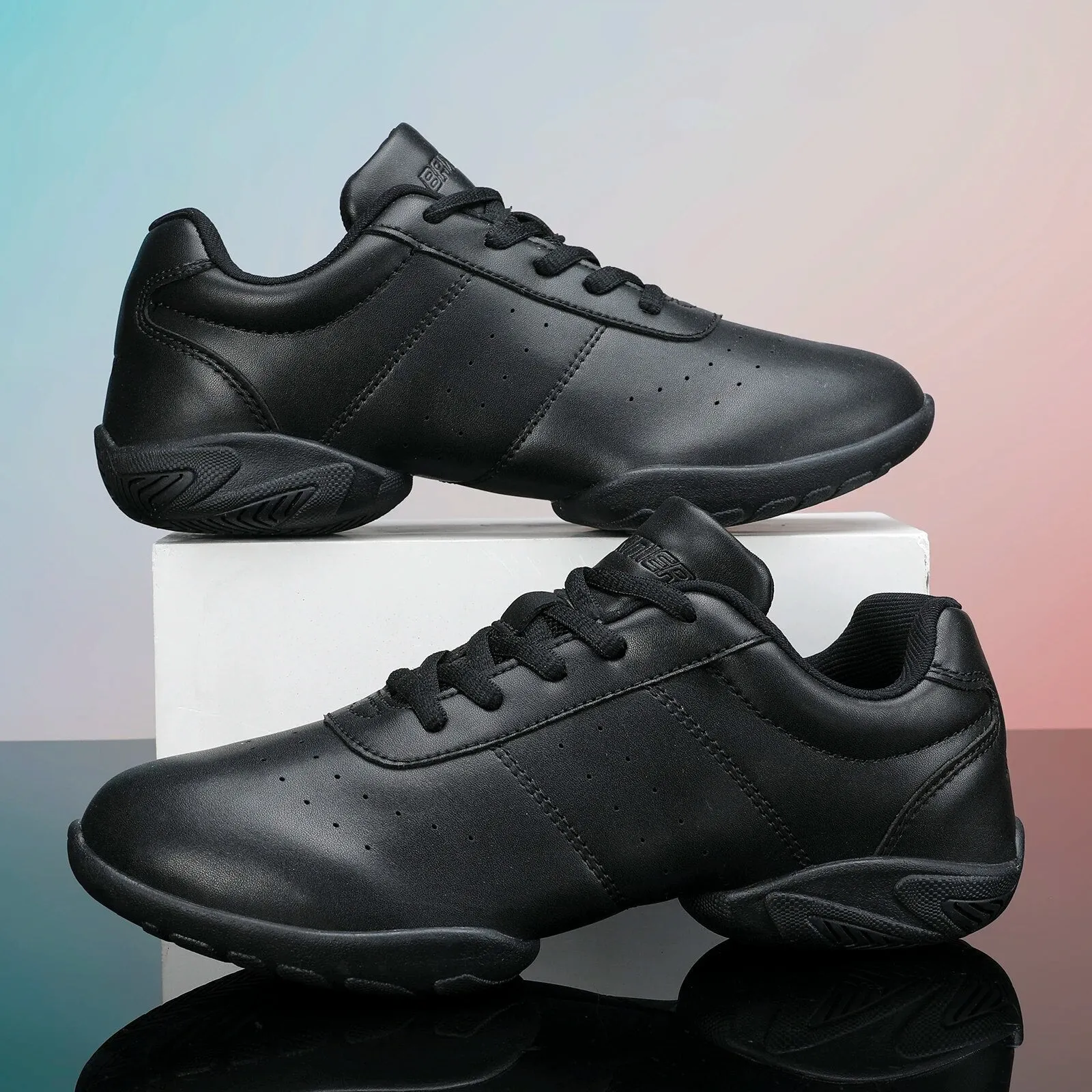 Youth Girls White Cheerleading Dancing Shoes Athletic Training Tennis Walking Lightweight Competition Cheer Sneakers