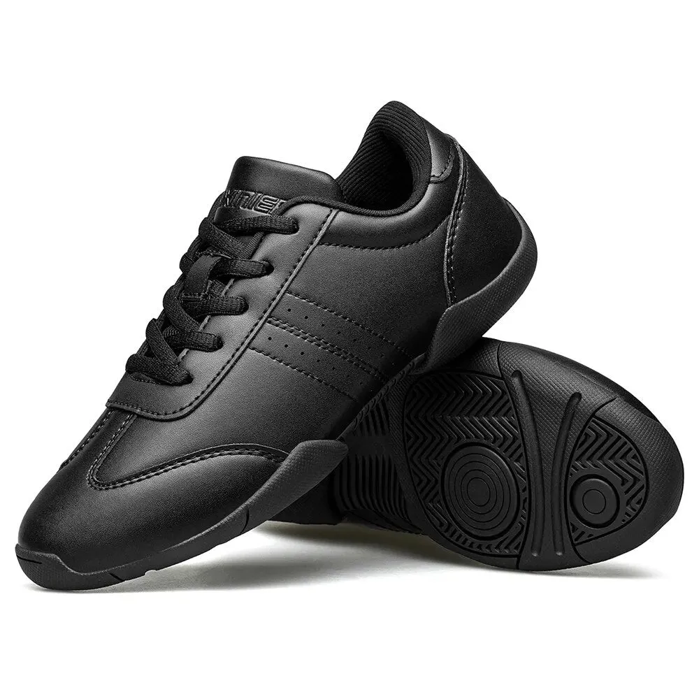 Youth Girls White Cheerleading Dancing Shoes Athletic Training Tennis Walking Lightweight Competition Cheer Sneakers
