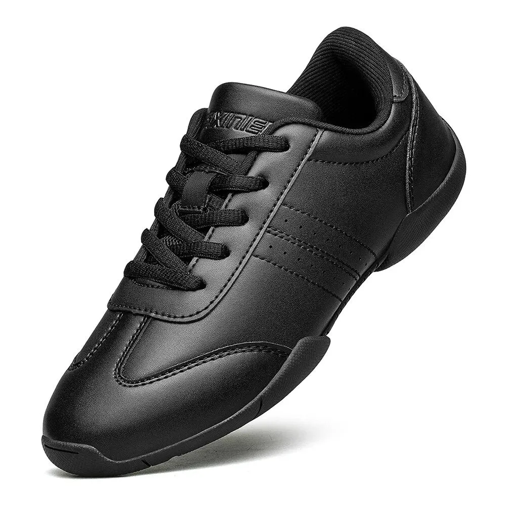 Youth Girls White Cheerleading Dancing Shoes Athletic Training Tennis Walking Lightweight Competition Cheer Sneakers